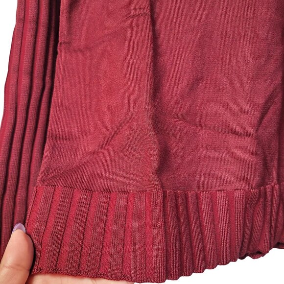 Moss Rose Women's Knit Sweater Shoulder Cut Out Red Wine Long Sleeve Size large - Picture 2 of 9